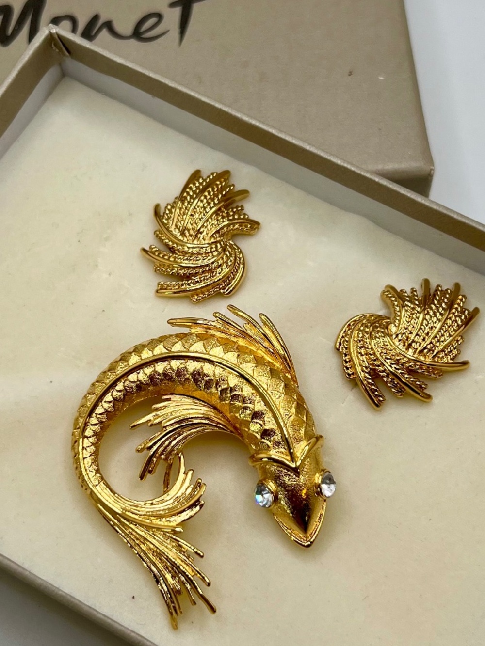 Monet Koi Brooch & Earrings Box Set